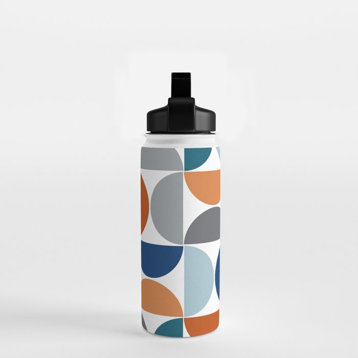 Mid century modern geometric Colorful 1 Water Bottle Gallery Image 2