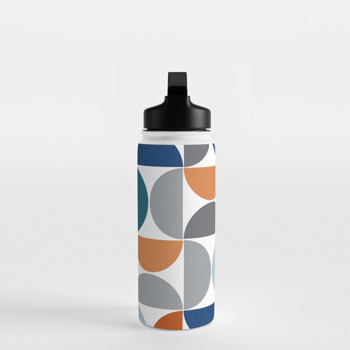 Mid century modern geometric Colorful 1 Water Bottle Gallery Image 3