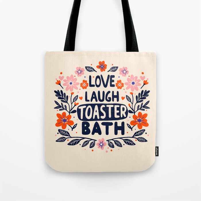 Love Laugh Toaster Bath Tote Bag Gallery Image 1