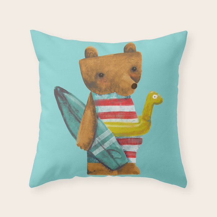 Summer Bear Throw Pillow Gallery Image 6