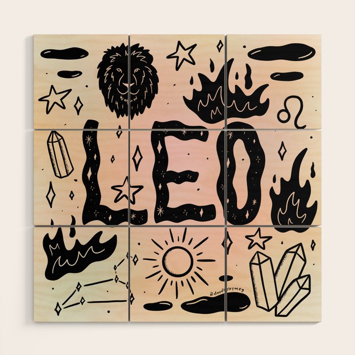 Celestial Leo Wood Wall Art Gallery Image 1