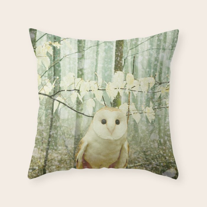 Winter Owl Throw Pillow Gallery Image 1