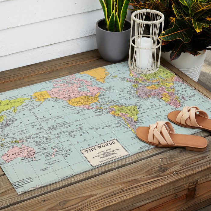 World Map Outdoor Rug Gallery Image 2