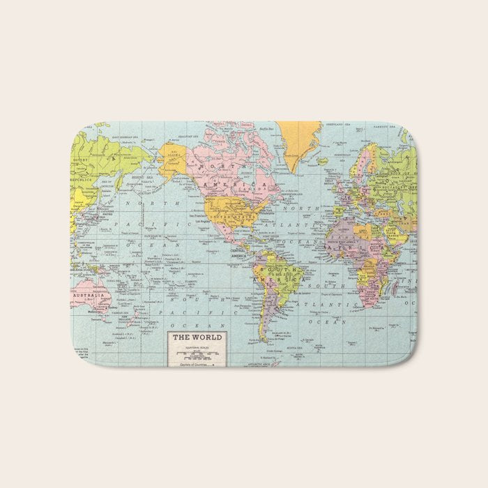 World Map Bath Mat Gallery Image 1
