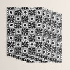 Black and white retro flower art pattern Wrapping Paper Gallery Image 3