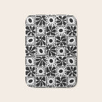 Black and white retro flower art pattern Bath Mat Gallery Image 1