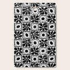 Black and white retro flower art pattern Cutting Board Gallery Image 1