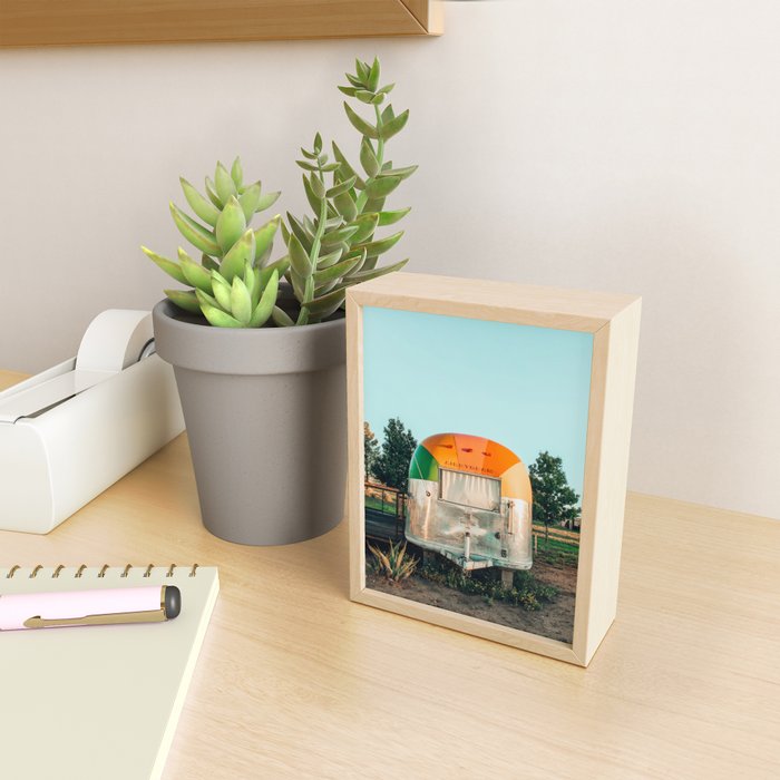 Rainbow trailer in Marfa, West Texas Mini Art Print Gallery Image 2