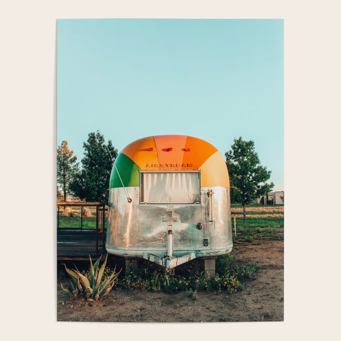 Rainbow trailer in Marfa, West Texas Poster Gallery Image 1
