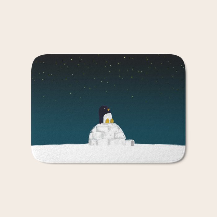 Star gazing - Penguin's dream of flying Bath Mat Gallery Image 1