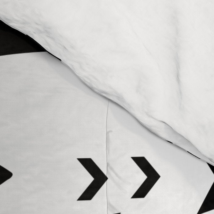 Sharks - shark week trendy black and white minimal kids pattern print Comforter Gallery Image 4