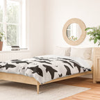 Sharks - shark week trendy black and white minimal kids pattern print Duvet Cover Gallery Image 2
