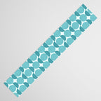 Mid Century Modern Geometric Shapes Aqua Blue Table Runner Gallery Image 3