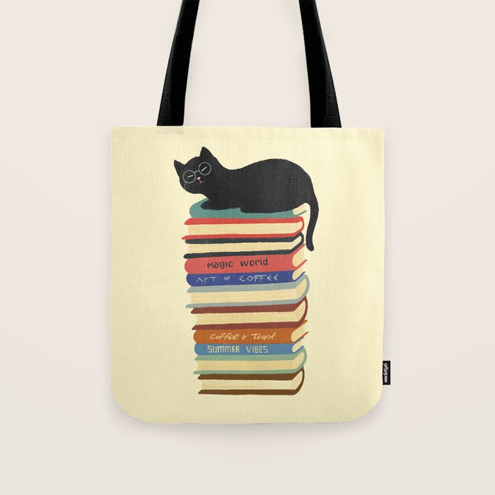 Hidden cat 31 reading books  Tote Bag Gallery Image 1