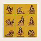 Pizza Yoga Wood Wall Art Gallery Image 1