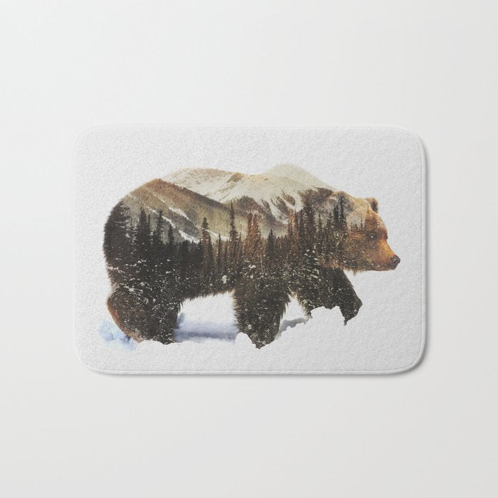 Arctic Grizzly Bear Bath Mat Gallery Image 1