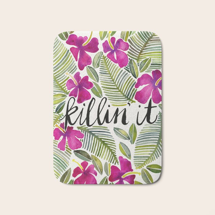 Killin' It - Tropical Pink Bath Mat Gallery Image 1