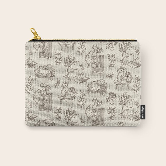 Chonky Cats Toile de Jouy Carry All Pouch Gallery Image 1