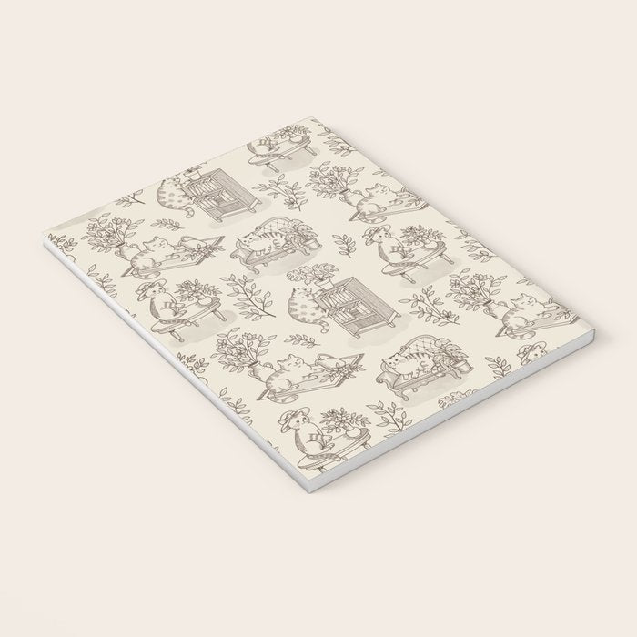 Chonky Cats Toile de Jouy Notebook Gallery Image 3