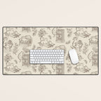Chonky Cats Toile de Jouy Desk Mat Gallery Image 1