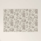 Chonky Cats Toile de Jouy Welcome Mat Gallery Image 1