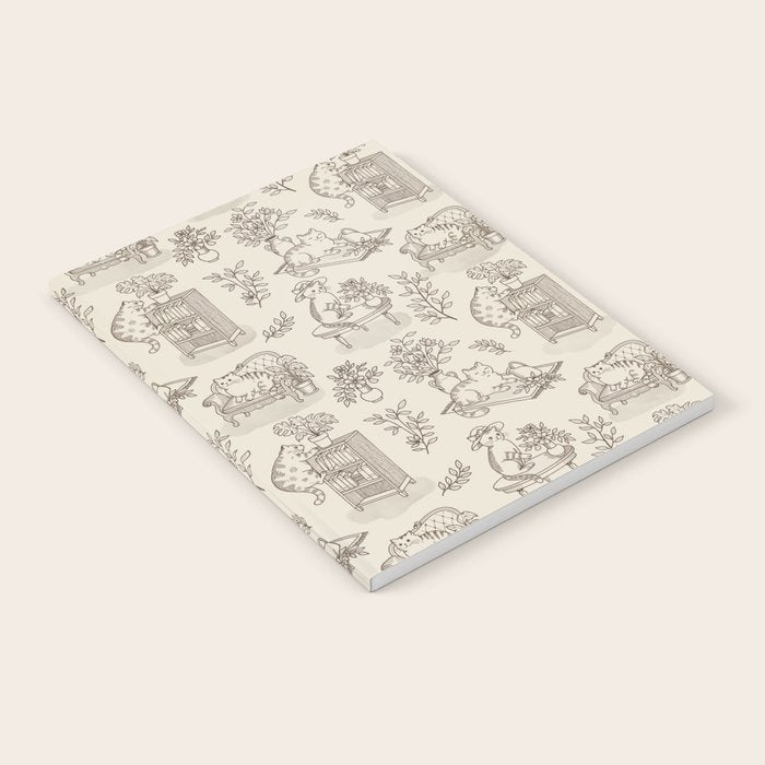 Chonky Cats Toile de Jouy Notebook Gallery Image 2