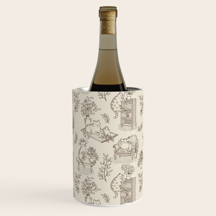 Chonky Cats Toile de Jouy Wine Chiller Gallery Image 1