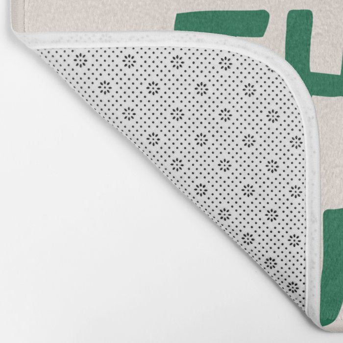 What's The Best That Could Happen in Green and Linen White Bath Mat Gallery Image 2