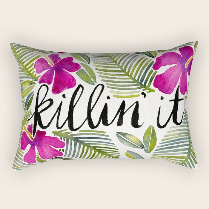 Killin' It - Tropical Pink Rectangular Pillow Gallery Image 1