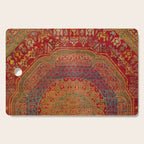 Bohemian Medallion VI // 15th Century Old Distressed Red Green Blue Coloful Ornate Rug Pattern Cutting Board Gallery Image 1