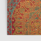Bohemian Medallion VI // 15th Century Old Distressed Red Green Blue Coloful Ornate Rug Pattern Poster Gallery Image 3