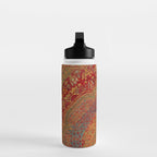 Bohemian Medallion VI // 15th Century Old Distressed Red Green Blue Coloful Ornate Rug Pattern Water Bottle Gallery Image 3