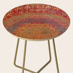 Bohemian Medallion VI // 15th Century Old Distressed Red Green Blue Coloful Ornate Rug Pattern Side Table Gallery Image 2