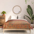 Bohemian Medallion VI // 15th Century Old Distressed Red Green Blue Coloful Ornate Rug Pattern Comforter Gallery Image 3