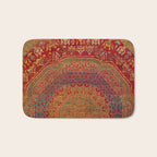 Bohemian Medallion VI // 15th Century Old Distressed Red Green Blue Coloful Ornate Rug Pattern Bath Mat Gallery Image 1