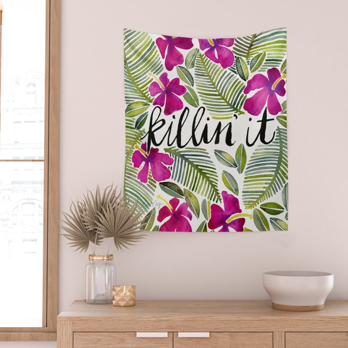 Killin' It - Tropical Pink Wall Tapestry Gallery Image 2