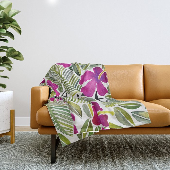 Killin' It - Tropical Pink Throw Blanket Gallery Image 1