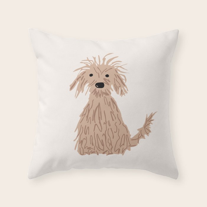 Doggy day cream version Throw Pillow Gallery Image 1
