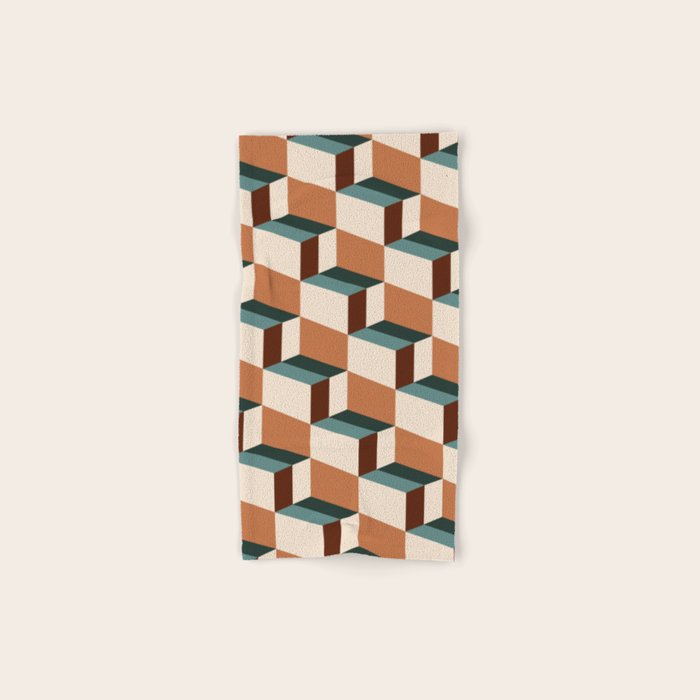 Cuboid Geometric Abstract Shapes Pattern VIII Bath Towel Gallery Image 1