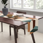 Cuboid Geometric Abstract Shapes Pattern VIII Table Runner Gallery Image 2