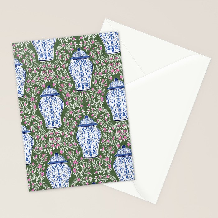 Chinoiserie Blossoms Stationery Card Gallery Image 2