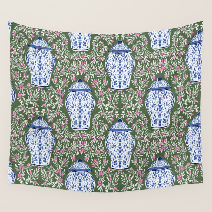 Chinoiserie Blossoms Wall Tapestry Gallery Image 4