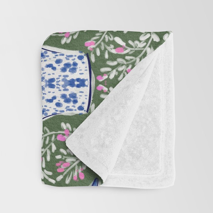 Chinoiserie Blossoms Throw Blanket Gallery Image 3
