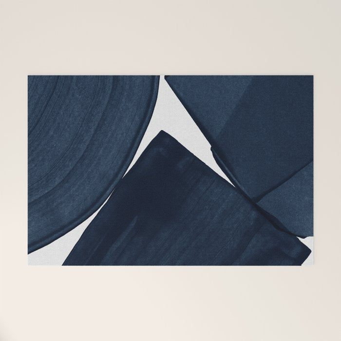 Minimalist Painting Blue II, Modern Abstract Welcome Mat Gallery Image 1