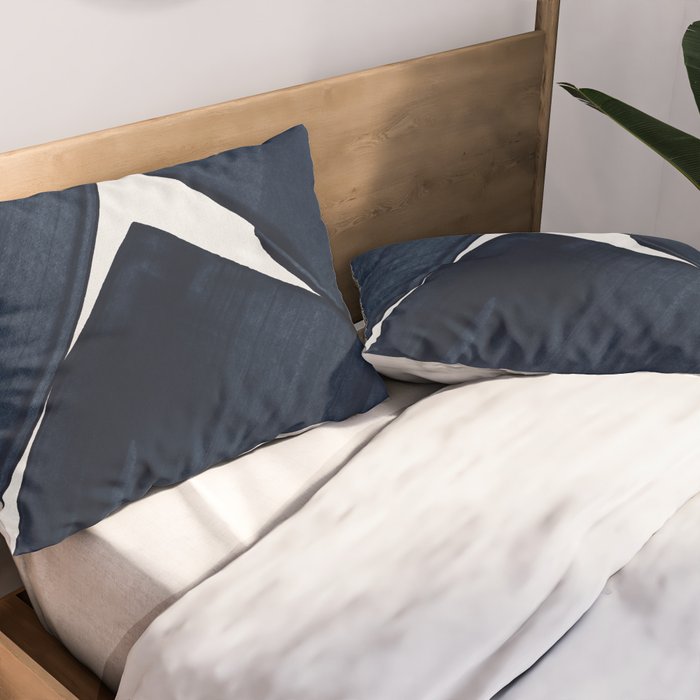 Minimalist Painting Blue II, Modern Abstract Pillow Sham Gallery Image 2