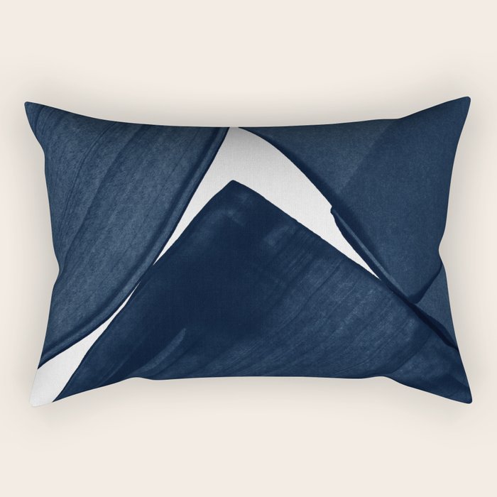 Minimalist Painting Blue II, Modern Abstract Rectangular Pillow Gallery Image 2
