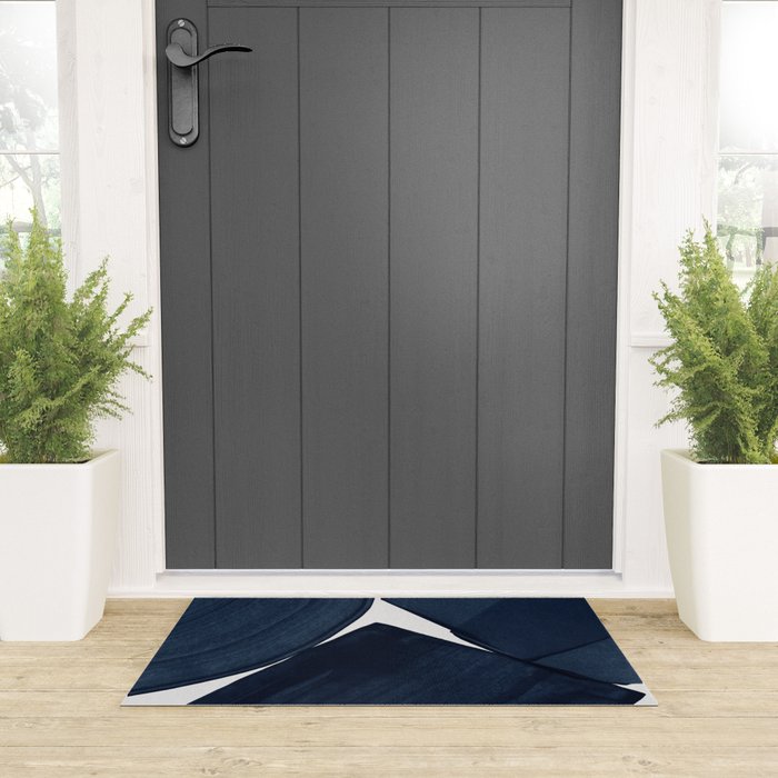 Minimalist Painting Blue II, Modern Abstract Welcome Mat Gallery Image 3