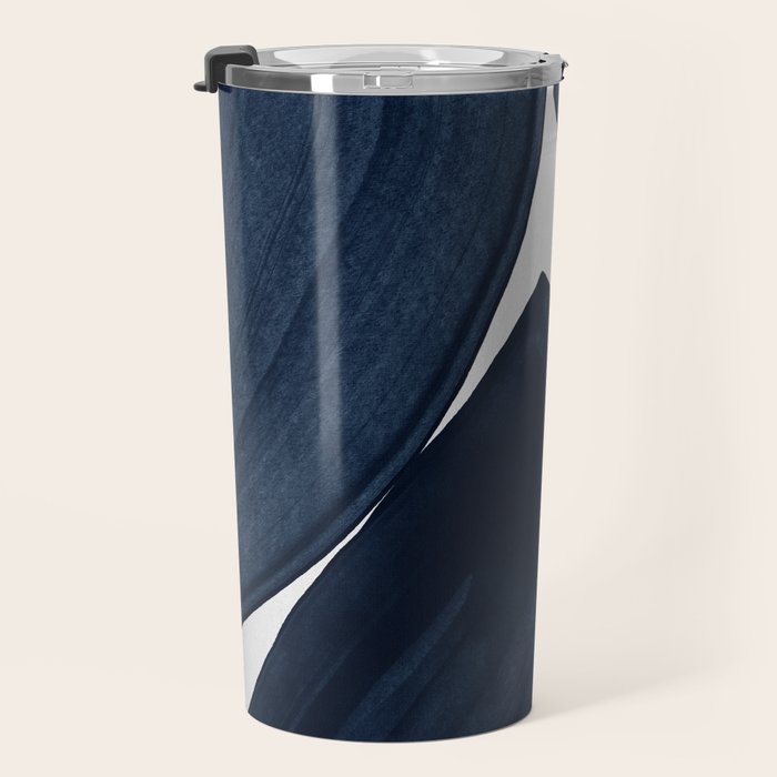 Minimalist Painting Blue II, Modern Abstract Travel Mug Gallery Image 3