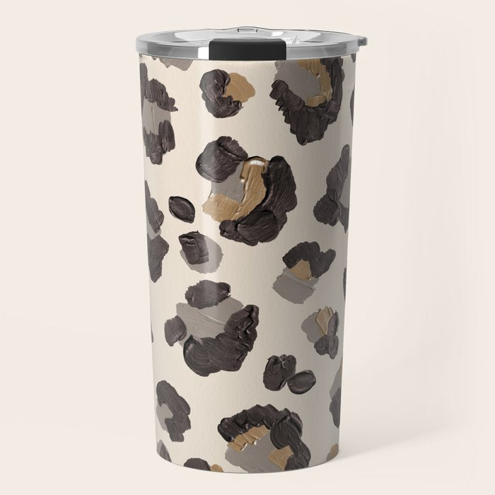Leopard Print â Neutral Travel Mug Gallery Image 1
