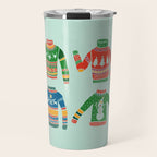 Vintage Ugly Christmas Sweaters: Mint Green Edition Travel Mug Gallery Image 1